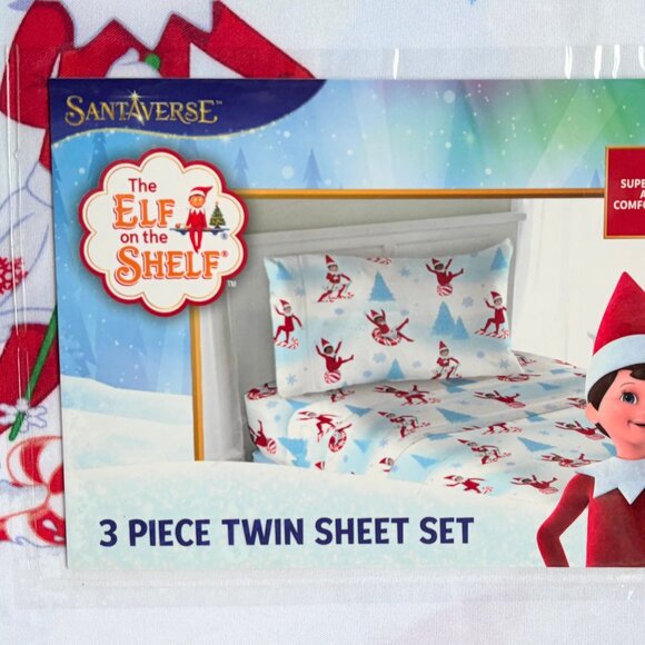 New ELF ON THE SHELF Twin Size Sheet Set Christmas New Holiday - Picture 5 of 6